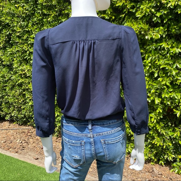 MADEWELL Navy Blue Front Tie Blouse - Picture 6 of 13